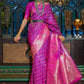 Classic Handloom Silk Satin Purple Weaving Saree