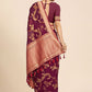 Classic Organza Viscose Purple Weaving Saree