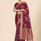 Classic Organza Viscose Purple Weaving Saree