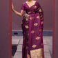 Trendy Saree Satin Silk Purple Weaving Saree
