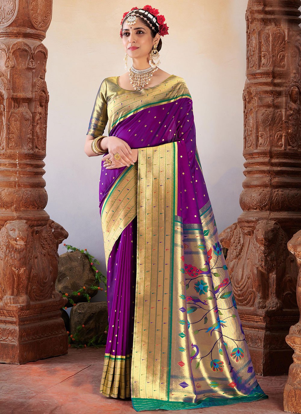 Classic Silk Purple Weaving Saree