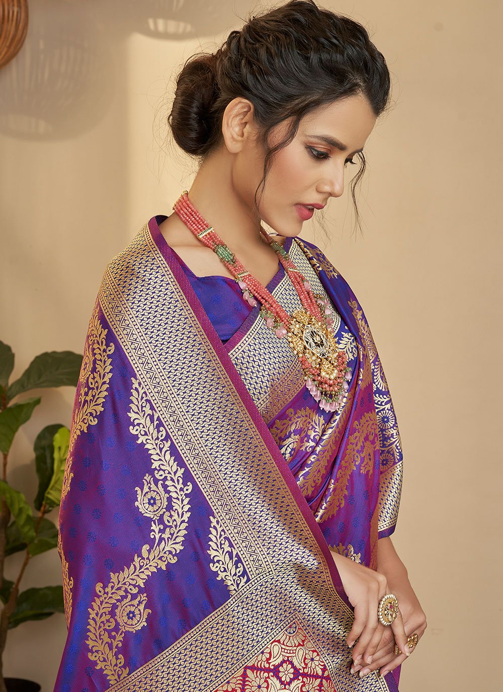 Contemporary Silk Purple Weaving Saree