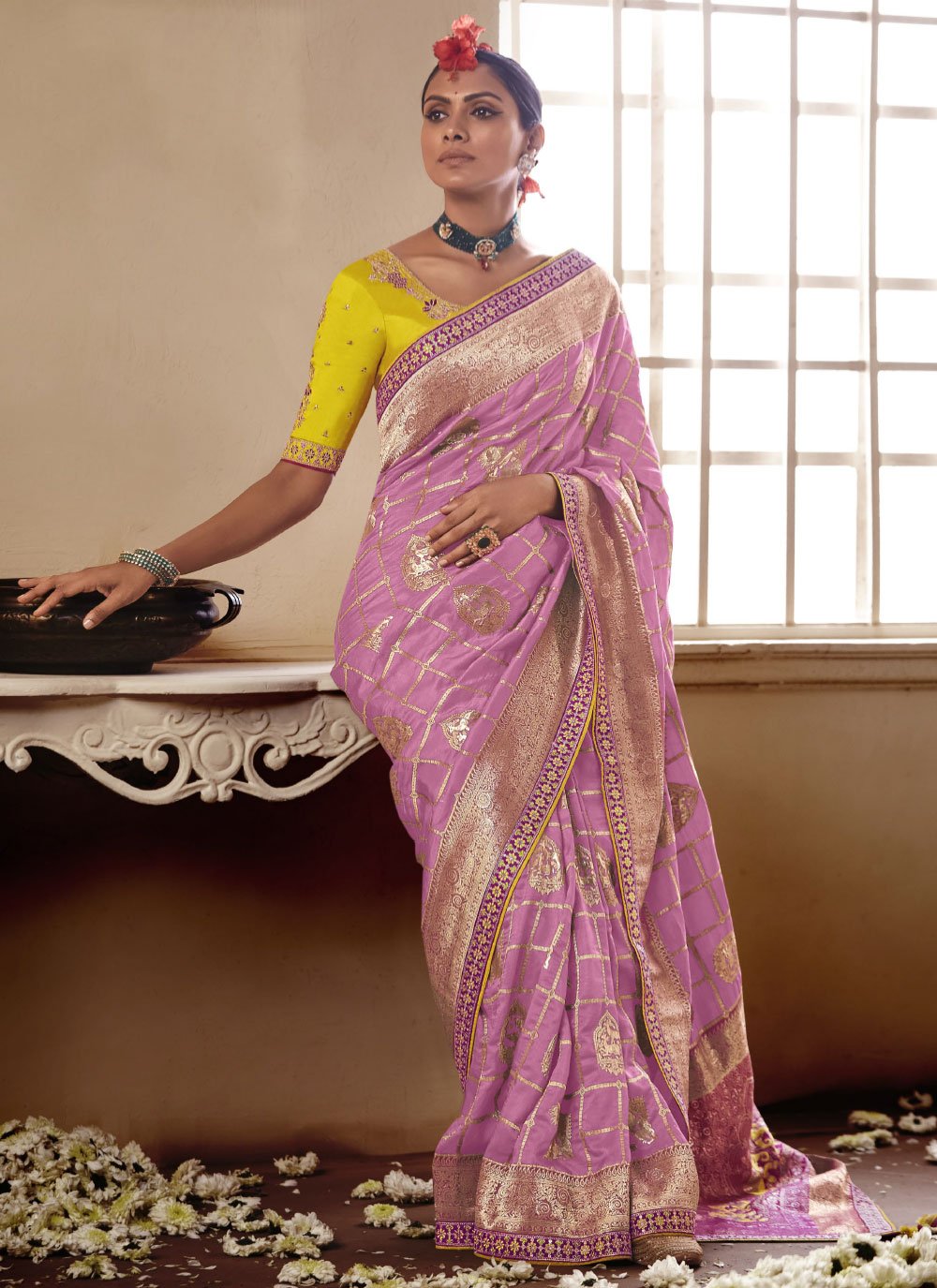 Trendy Saree Silk Purple Embroidered Saree