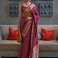 Trendy Saree Handloom Silk Purple Weaving Saree