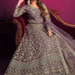 Anarkali Suit Net Purple Embroidered Salwar Kameez