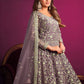 Anarkali Suit Net Purple Embroidered Salwar Kameez