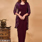 Contemporary Imported Purple Sequins Saree