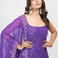 Salwar Suit Georgette Purple Sequins Salwar Kameez