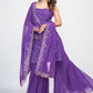 Salwar Suit Georgette Purple Sequins Salwar Kameez