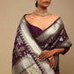 Classic Art Banarasi Silk Purple Woven Saree