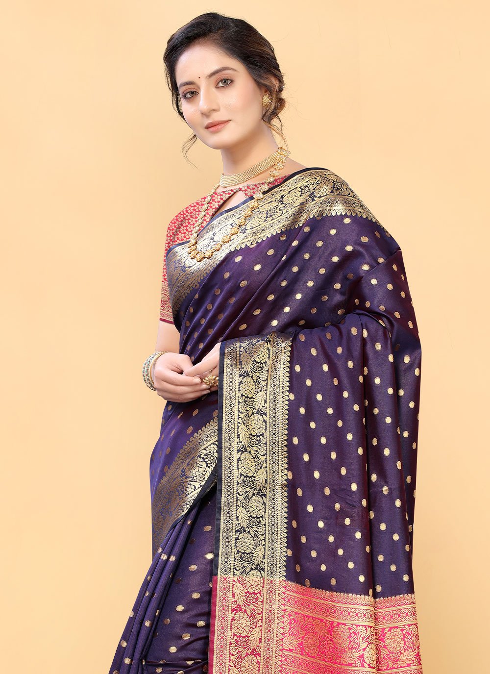 Classic Silk Purple Woven Saree