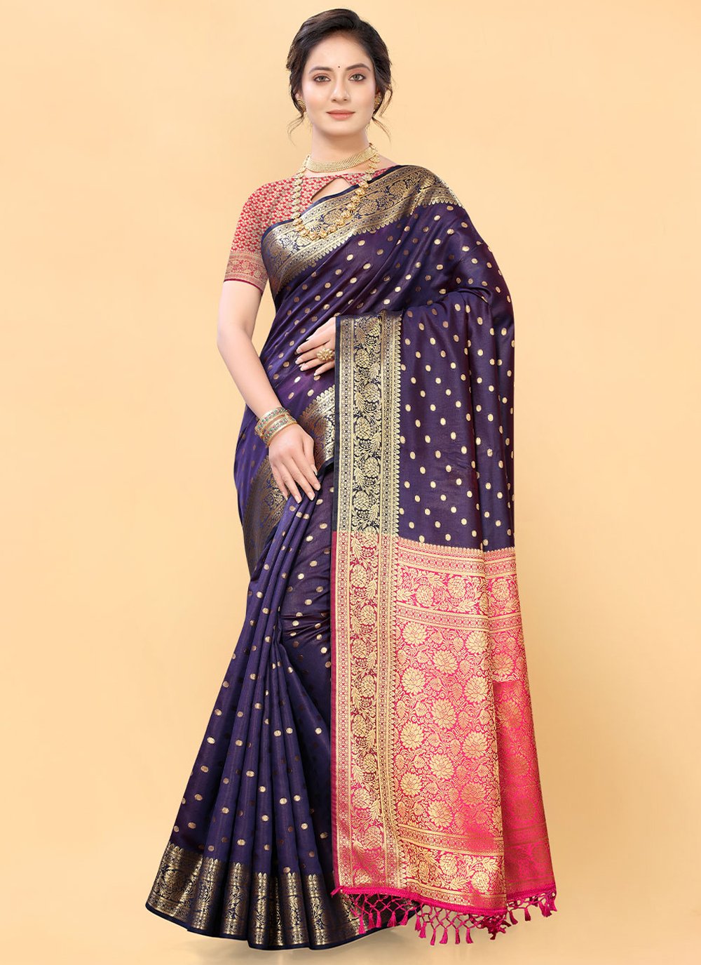 Classic Silk Purple Woven Saree