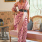 Contemporary Handloom Silk Tissue Purple Multi Saree