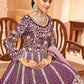 Salwar Suit Art Silk Purple Embroidered Salwar Kameez