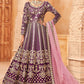 Salwar Suit Art Silk Purple Embroidered Salwar Kameez