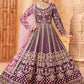 Salwar Suit Art Silk Purple Embroidered Salwar Kameez