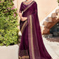 Trendy Saree Chiffon Purple Swarovski Saree