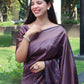 Traditional Saree Banarasi Silk Purple Weaving Saree
