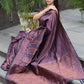 Traditional Saree Banarasi Silk Purple Weaving Saree
