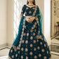 A Line Lehenga Organza Rama Embroidered Lehenga Choli