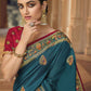 Classic Art Silk Rama Embroidered Saree