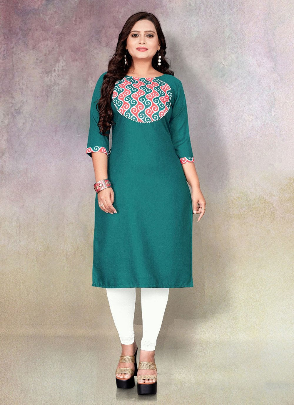 Casual Kurti Cotton Rama Print Kurtis