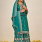 Salwar Suit Chinon Rama Embroidered Salwar Kameez