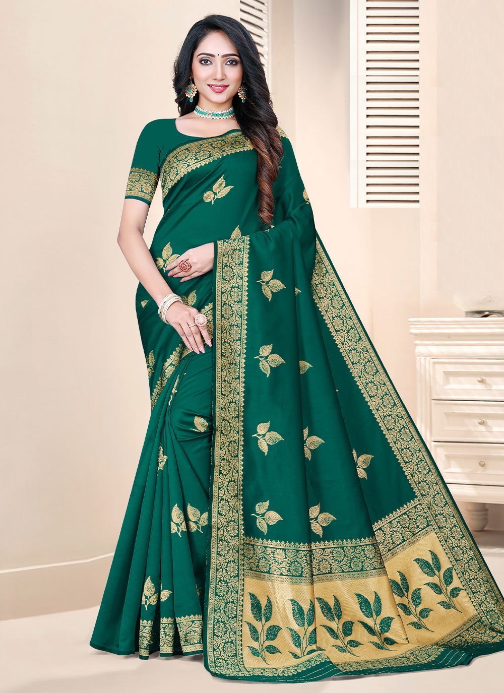 Classic Silk Rama Zari Saree
