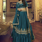 A Line Lehenga Satin Silk Rama Embroidered Lehenga Choli