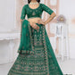 Lehenga Choli Net Rama Embroidered Lehenga Choli