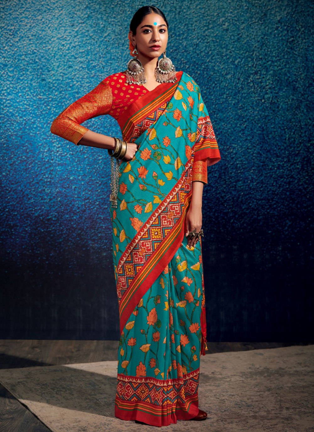 Contemporary Pure Dola Rama Print Saree