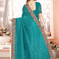 Contemporary Georgette Rama Embroidered Saree