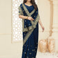 Classic Vichitra Silk Rama Cut Work Saree