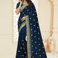 Classic Vichitra Silk Rama Cut Work Saree