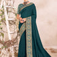Trendy Saree Vichitra Silk Rama Jacquard Work Saree
