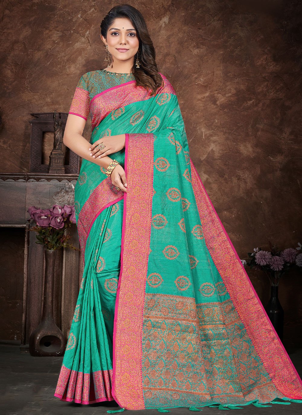 Trendy Saree Silk Rama Zari Saree