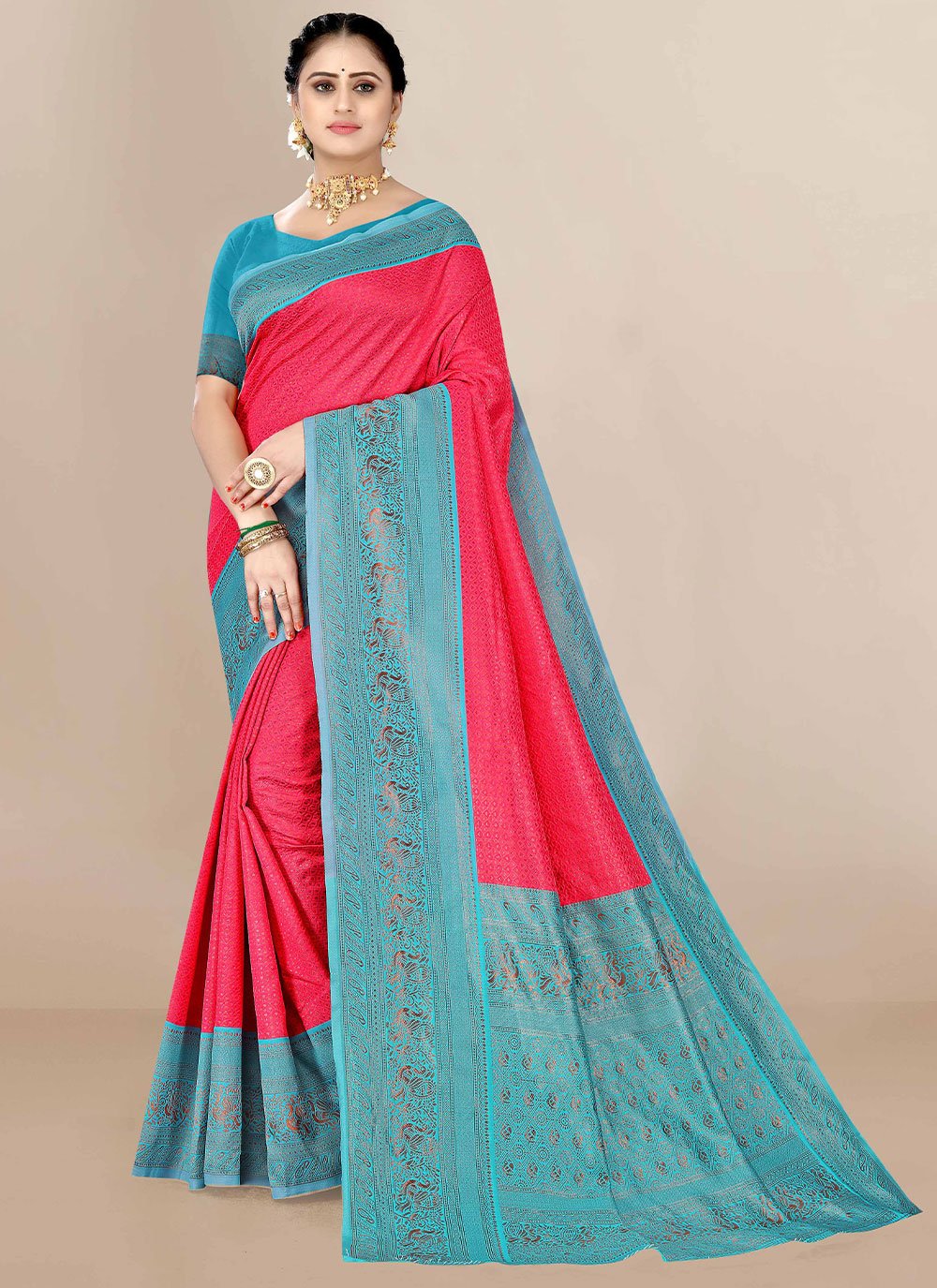 Classic Banarasi Silk Rani Jacquard Work Saree