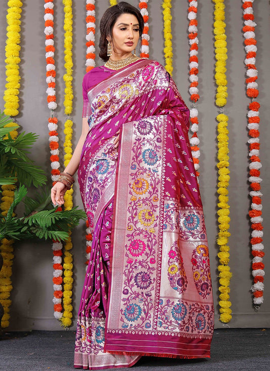 Classic Banarasi Silk Rani Jacquard Work Saree