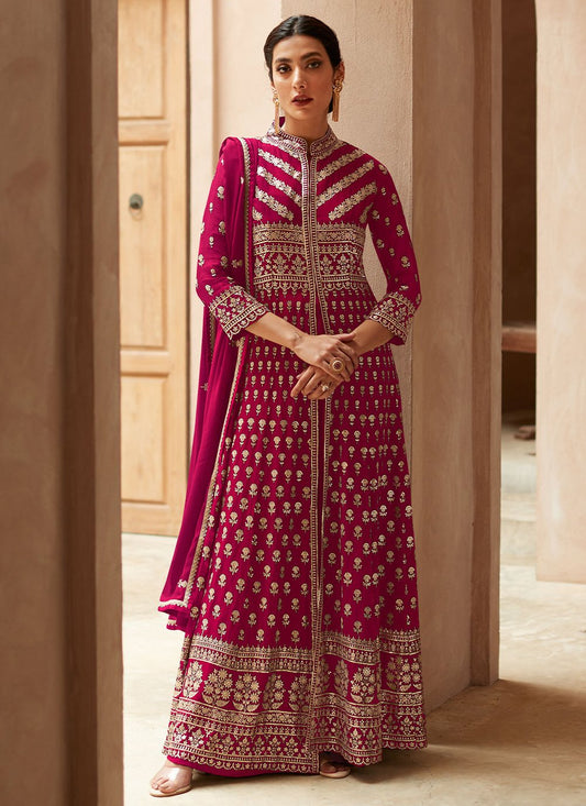 Salwar Suit Georgette Rani Embroidered Salwar Kameez