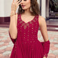 Gown Georgette Rani Embroidered Gown