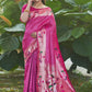 Contemporary Silk Rani Floral Patch Saree