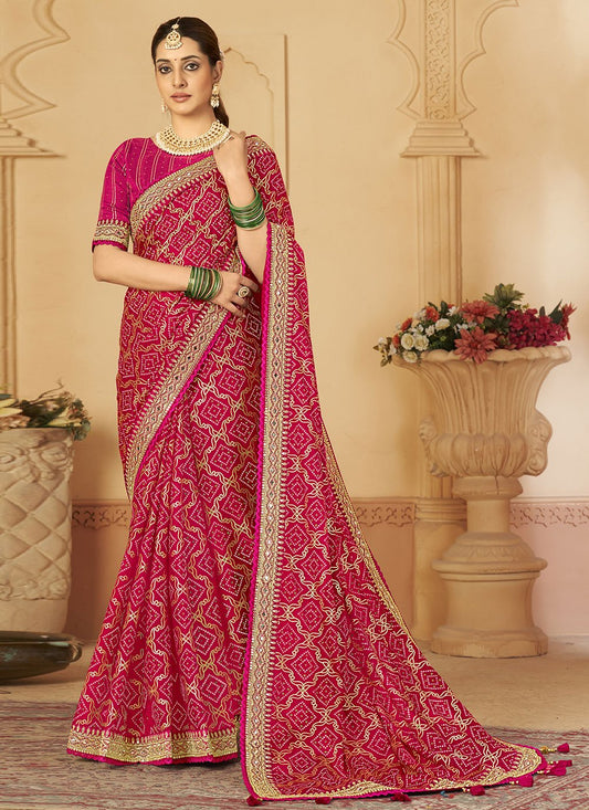 Trendy Saree Silk Rani Embroidered Saree