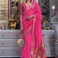 Trendy Saree Organza Rani Weaving Saree