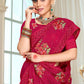 Trendy Saree Georgette Rani Embroidered Saree
