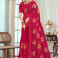 Trendy Saree Georgette Rani Embroidered Saree