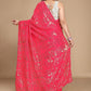 Contemporary Georgette Rani Sequins Saree