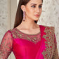 Designer Silk Rani Embroidered Saree