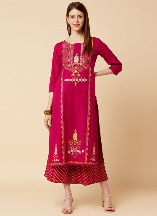 Party Wear Kurti Silk Blend Rani Print Kurtis