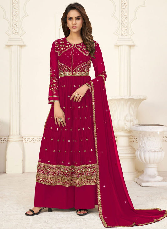 Salwar Suit Georgette Rani Embroidered Salwar Kameez