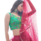 A Line Lehenga Net Rani Hand Work Lehenga Choli